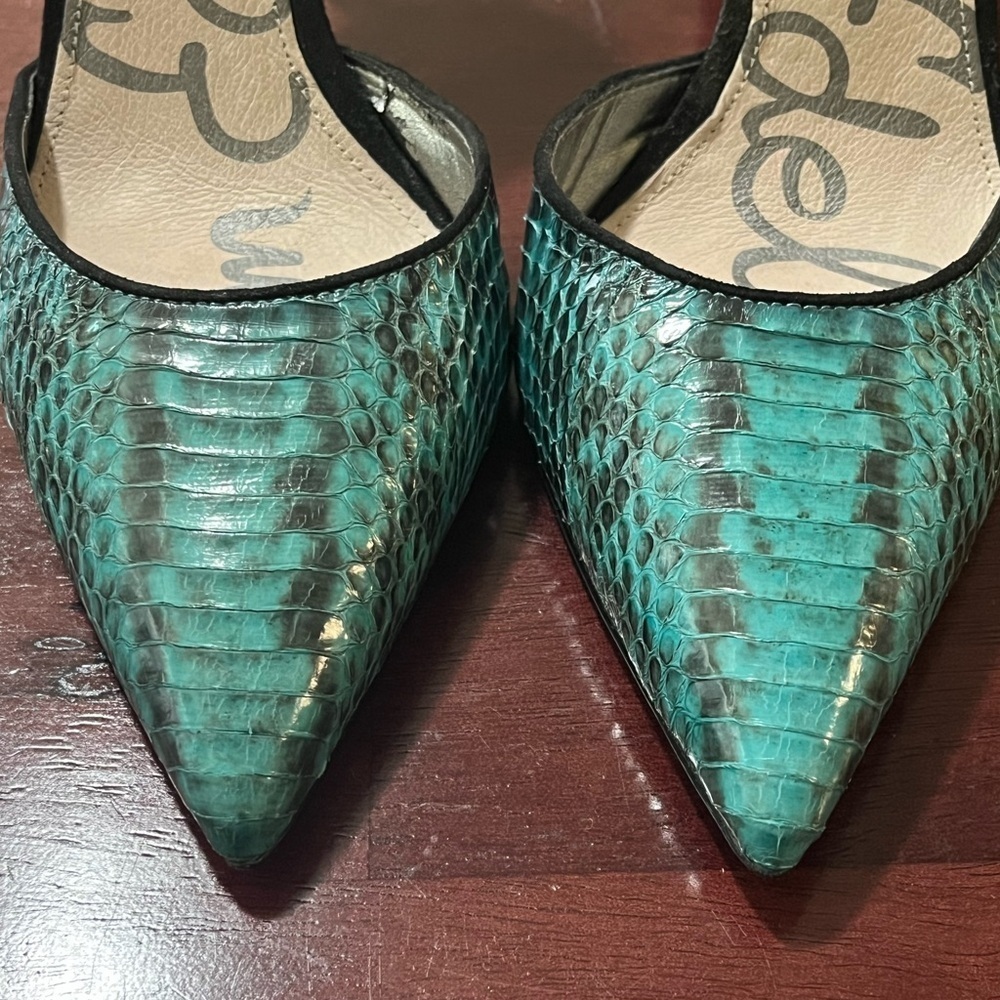 Sam Edelman 'Delilah' D'Orsay Faux Snakeskin Leather Heels, Size 8.5M